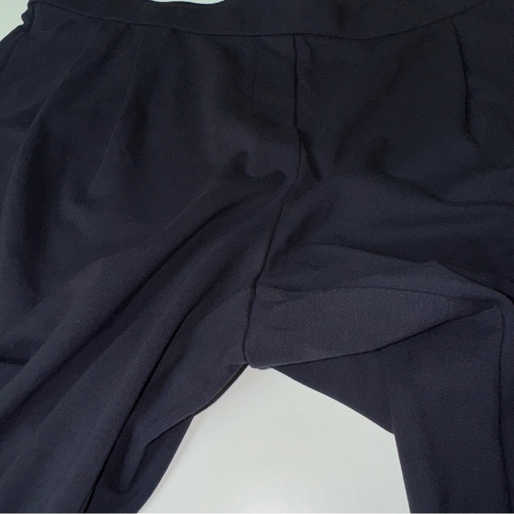 J.Jill Wearever Navy Blue Wide Leg Pull‎ On Pants Size Large With Side Pockets - Picture 11 of 12